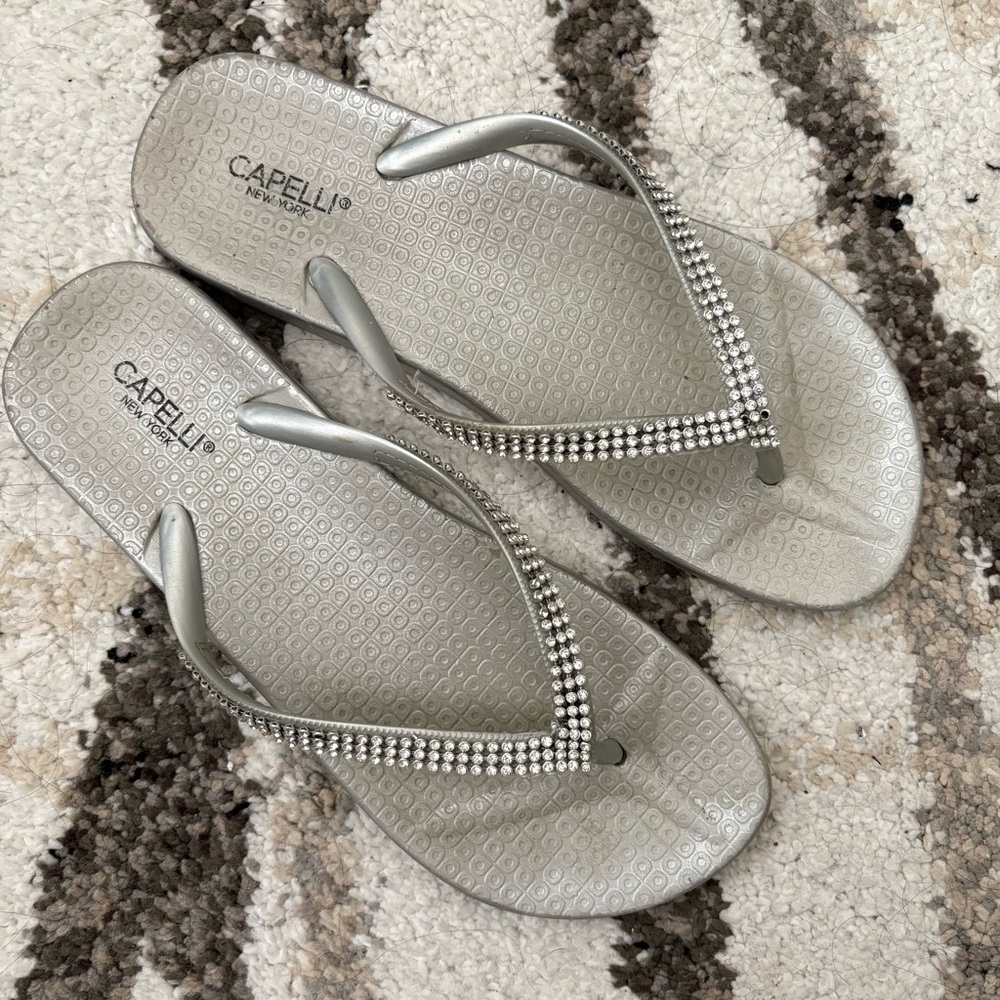 Capelli of New York Silver Slippers - Picture 2 of 5